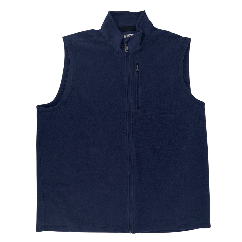 Duluth Trading Co Men's Fleece Vest Size XL Navy Chest Pocket Outdoor Exc Cond!